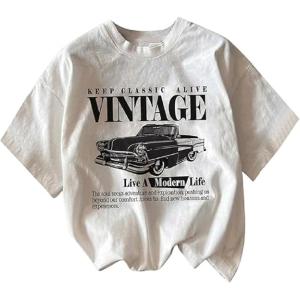 Cotton Blend Oversized Fit Half Sleeve Printed Round Neck T-Shirt for Women